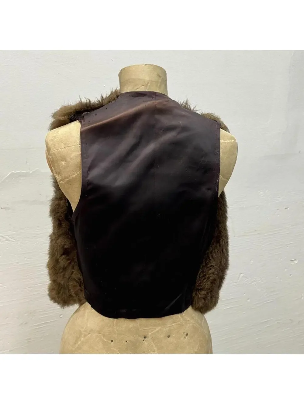 Vintage 60s 70s Rabbit Fur Western Film Costume Vest